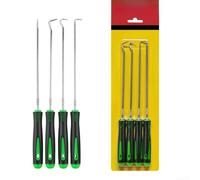 Ensemble d'outils de démontage de voiture avec long pic et crochet, joint d'huile et extracteur de joint, tiges en acier trempé avec poignées antidérapantes pour réparation de véhicules, vert (argenté