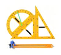 Ensemble D'outils De Dessin, ABS Plastic Compass,metal Ruler,Drawing Tools | (Water & Chalk Dual-Use, jusqu'à 2,5 cm de diamètre de stylo), procureur avec pointeur mobile, règle du triangle magnétique