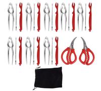 Ensemble d'outils de fruits de mer 27pcs, outils de cracker de crabe, craquelins de crabe en alliage en zinc avec décortistes de homard, fourchettes de jambe de crabe en acier