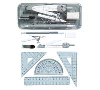 Ensemble D'outils De Géométrie Adaptée Avec Arrondis 9 Instruments En Plastique Pratiques Pour Projets Académiques Case Boussole Stockage Compact