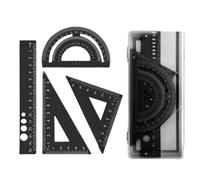 Ensemble d'outils de géométrie en aluminium avec bords et design léger pour fournitures de mathématiques académiques, règles scolaires à coins arrondis