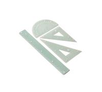 Ensemble d'outils de géométrie en plastique comprenant un rapporteur droit, une règle triangulaire pour l'école, les mathématiques et les projets artistiques, ensemble de règles mignonnes