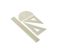 Ensemble d'outils de géométrie en plastique comprenant un rapporteur droit, une règle triangulaire pour l'école, les mathématiques et les projets artistiques, ensemble de règles mignonnes