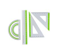 Ensemble d'outils de géométrie professionnels avec bords antidérapants en aluminium pour cours de mathématiques, dessin technique, léger, étudiant, géométrique, essentiel