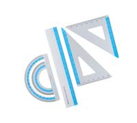 Ensemble d'outils de géométrie professionnels avec bords antidérapants en aluminium pour cours de mathématiques, dessin technique, outil de mesure léger pour étudiant, salle de classe