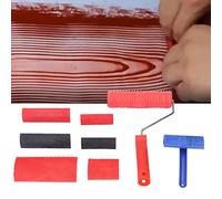 Ensemble D'outils de Grainage du Bois, 8 Outils de Peinture de Faux Grain de Bois avec Poignée, Outil de Grainage en Caoutchouc Bricolage, Peinture Ressemblant à du Bois pour la Décoration D'art de Pi