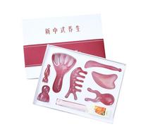 Ensemble d'outils de grattage pour le visage avec bâton de massage des yeux en résine et peigne de relaxation du cuir chevelu pour soulager les poches matinales et soigner la peau
