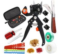 Ensemble d'outils de greffe de jardin 2 en 1 avec couteau, lames, élastiques et étiquettes pour une greffe professionnelle des plantes