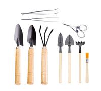 Ensemble d'outils de jardin - 10 pièces - Profil de poignée ergonomique antidérapant - Outils à main pour les travaux de plantation en plein air - Pour balcon, terrasse, trottoir, jardin, cour et