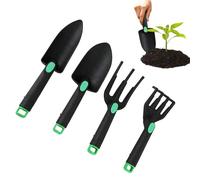 Ensemble d'outils de jardin 4 pièces robustes ergonomiques avec manche
