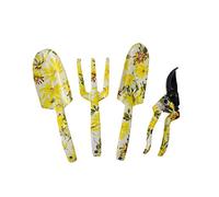 Ensemble d'outils de Jardin en Aluminium de 4 pièces - Truelle, Cultivateur, Sécateur, Pelle Ensemble d'outils à Main pour Le Jardinage,Chrysanthemum