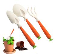 Ensemble D'Outils De Jardin pour - Pelle Et Râteau À Manche Carotte | Set D'Outils De Jardin - Plantation Bêchage Repiquage et Jeu dans Le la Pelouse et la Cour