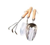 Ensemble d'outils de jardin robustes 3 options (ensemble A - PN-GT-SET-001-A • 1 × cultivateur manuel (râteau à 3 broches) • 1 × truelle de transplantation graduée (avec marques d'échelle) • 1 ×