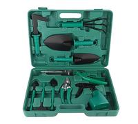 Ensemble d'outils de Jardinage 10 pièces avec étui de Transport, Ciseaux, pelles, râteau, Faucille, Outils à Main en Fer rouillé pour la Plantation et Le rempotage de la Maison,