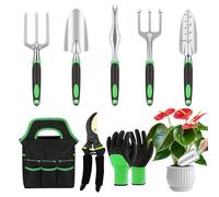 Ensemble D'Outils De Jardinage | 8 Pièces en Acier Inoxydable Outils de Jardin | Outils à Main pour Jardin | pour Ameublir la Terre Transplanter Nettoyer Tailler Amateurs et Débutants Extérieur et