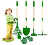Ensemble d'Outils de Jardinage Enfant avec Pelle Gants Tablier Arrosoir Kit de Jardinage pour Garçons et Filles 3 Ans+ (Vert)