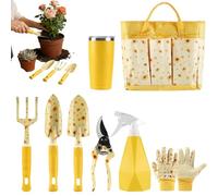 Ensemble d'Outils de Jardinage, Sécateur, Râteau et Pelle Ergonomiques, Kit d'Outils de Jardinage pour Jardinier, Maman Grand-mère Seniors Extérieur Terrasse