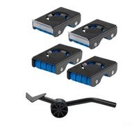 Ensemble d'outils de levage et de déménagement avec pied de biche en acier, roues silencieuses et patins antidérapants pour protéger le sol contre les dommages (noir)