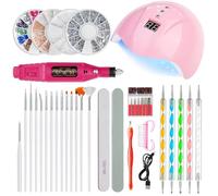 Ensemble d'outils de manucure avec lampe UV LED pour perceuse professionnelle, lime, bande de polissage, limes, kit d'accessoires de décoration
