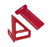 Ensemble d'outils de mesure carrés pour charpentier avec jauge de trou en T antidérapante pour un marquage précis, multifonction, règle triangulaire pour charpentier gravé, règle de marquage