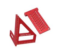 Ensemble d'outils de mesure carrés pour charpentier avec jauge de trou en T antidérapante pour un marquage précis, multifonction, règle triangulaire pour charpentier gravé, règle de marquage