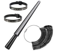 Ensemble d'outils de mesure d'anneau 4 pièces, mesureur de doigt professionnel, règle d'anneau, ajusteur d'anneau, mesureur d'annulaire, mesureur de taille de doigt