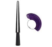 Ensemble d'outils de mesure de bague en plastique portable, jauge de doigt universelle, bâton de mandrin avec taille US EU JP HK, accessoire pratique et léger pour la fabrication