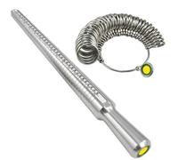 Ensemble d'outils de mesure de jauge d'anneau en métal, bâton de mandrin de jauge, outil de doigt, équipements de fabrication de bijoux, accessoires B