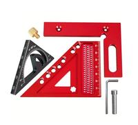Ensemble d'outils de mesure des angles en aluminium durable avec graduation transparente pour charpentier encadrement et fabrication de meubles Règle de mesure du bois