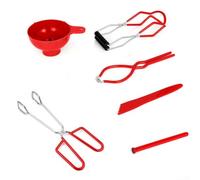 Ensemble d'outils de mise en conserve avec lève-bocal et support - Pince anti-brûlure pour bidon de bain d'eau - Accessoires en acier inoxydable pour la conservation de confitures pour cornichons