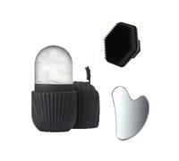 Ensemble D'Outils de Nettoyage Du Visage: Rouleau de Glace Gua Sha en Forme de Cœur, Brosse Nettoyante pour le Visage, Massage, Soins Anti-Poches,