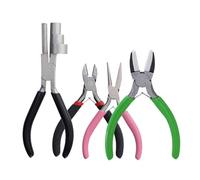 Ensemble d'outils de pinces à bijoux for la fabrication de bijoux et les fournitures de réparation - Plat/courbé/rond/aiguille-nez, petit kit de pinces coupantes for travaux(D)