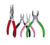 Ensemble d'outils de pinces à bijoux for la fabrication de bijoux et les fournitures de réparation - Plat/courbé/rond/aiguille-nez, petit kit de pinces coupantes for travaux(E)