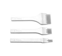 Ensemble d'outils de poinçonnage 2/5/10 en acier blanc, perforateurs de trous en cuir, ensemble de ciseaux de couture de laçage, poinçonneuse de dents en cuir(2,7mm)