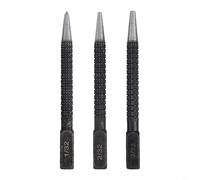 Ensemble d'outils de poinçonnage avec poignée moletée et têtes de frappe carrées pour un réglage efficace des ongles et un poinçonnage central en plusieurs matériaux 3 tailles