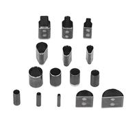 Ensemble d'outils de poinçonnage en cuir 15 pièces |Perforatrices de trous creux en acier allié pour l'artisanat de bricolage/ceintures/étuis de téléphone |4 formes et plusieurs