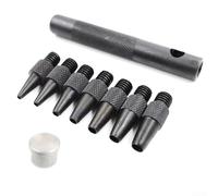 Ensemble d'outils de poinçonnage pour cuir avec perforateur de ceinture remplaçable, burin perforateur creux, 9 poinçons en acier adaptés pour la modélisation et la réparation à domicile