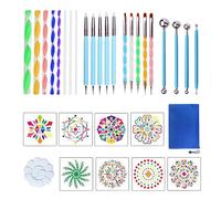 Ensemble D'outils De Pointage Mandala, Kits D'outils De Peinture Au Pochoir, Pinceaux, Plateau De Peinture Pour Peinture De Roches, Dessin De Coloriage, 32x
