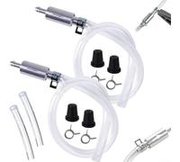 Ensemble d'outils de purge de frein professionnel avec clapet anti-retour et colliers de serrage en métal pour système de frein hydraulique de véhicule - Kit d'entretien - Argent (B)