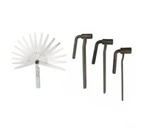 Ensemble d'outils de réglage de soupape de moteur de moto avec jauge d'épaisseur 0,02-1,00 mm et clés de type T, kit d'étalonnage résistant à l'usure en acier inoxydable pour (A)