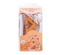 Ensemble d'outils de règle de géométrie, ensemble de règles Capybara mignon,Ensemble de mesure de règles triangulaires de rapporteur de géométrie 4X | Ensemble d'outils de géométrie mathématique pour