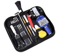 Ensemble d'outils de réparation de montre 147 pièces, ensemble d'outils de liaison de sangle de barre à ressort d'ouvreur de boîtier avec pochette de transport, remplacement de batterie de montre