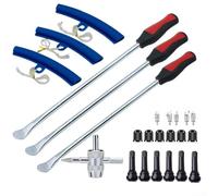 Ensemble d'outils de réparation de pneus de moto avec 25 pièces de leviers et leviers conçus pour le retrait des pneus et le remplacement de roue (D)