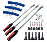 Ensemble d'outils de réparation de pneus de moto avec 25 pièces de leviers et leviers conçus pour le retrait des pneus et le remplacement de roue (B)