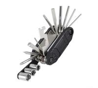 Ensemble d'outils de réparation de vélo de route et VTT en acier au carbone galvanisé - Kit d'entretien portable avec clé hexagonale - Outils de réparation de pneus (noir)