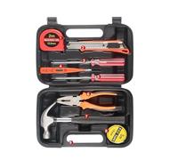 Ensemble d'outils de réparation Ensemble d'outils 8/9/12/13 pièces, kit d'outils ménagers généraux avec boîte à outils en plastique(9 in 1 Box BLACK)