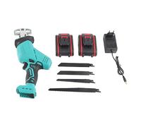 Ensemble d'outils de scie sabre alternative sans fil avec batterie électrique au lithium et plusieurs lames pour couper des plaques métalliques, des tuyaux et des câbles - Outil