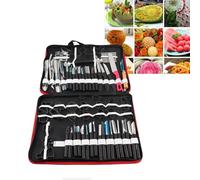 Ensemble d'outils de sculpture culinaire, 80PCS / Set Kit d'outils de pelage de decoupage culinaire portatif Garniture de decoupant un ensemble d'outils de decoupage pour fruits et legumes