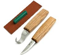 Ensemble d'outils de sculpture de cuillères Beavercraft (2 couteaux + accessoires) S01