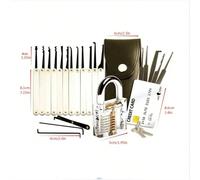 Ensemble d'outils de serrurier pour débutants, meilleure trousse d'outils, comprenant une serrure d'entraînement transparente et une carte à outils de crochetage de serrure cachée Taille UniquePC